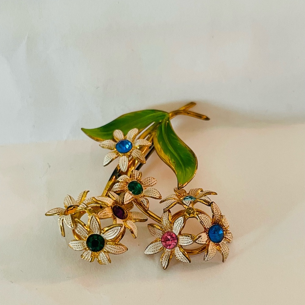 Floral Enamel Rhinestone Centers - Picture 3 of 6